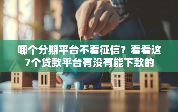 哪个分期平台不看征信？看看这7个贷款平台有没有能下款的