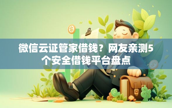 微信云证管家借钱？网友亲测5个安全借钱平台盘点