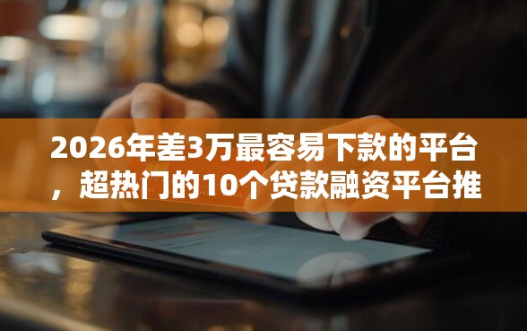2026年差3万最容易下款的平台，超热门的10个贷款融资平台推荐
