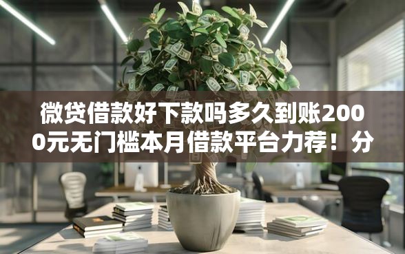 微贷借款好下款吗多久到账2000元无门槛本月借款平台力荐！分享小额网贷口子2000元无门槛借款
