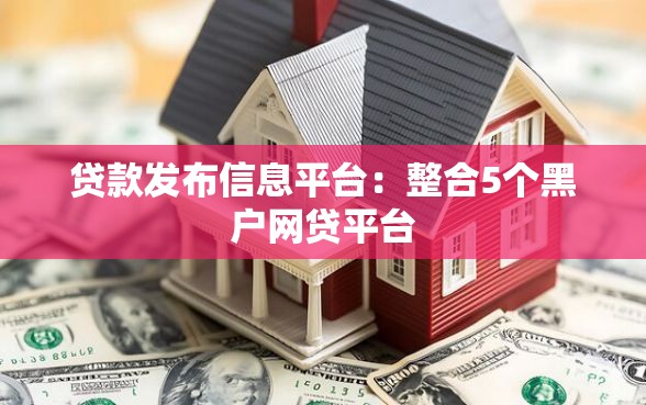 贷款发布信息平台：整合5个黑户网贷平台