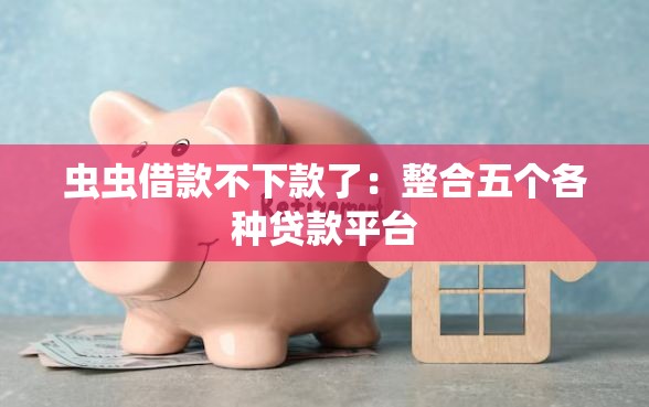 虫虫借款不下款了：整合五个各种贷款平台