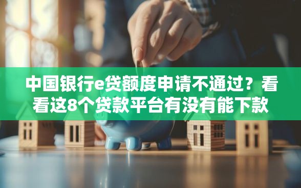 中国银行e贷额度申请不通过？看看这8个贷款平台有没有能下款的