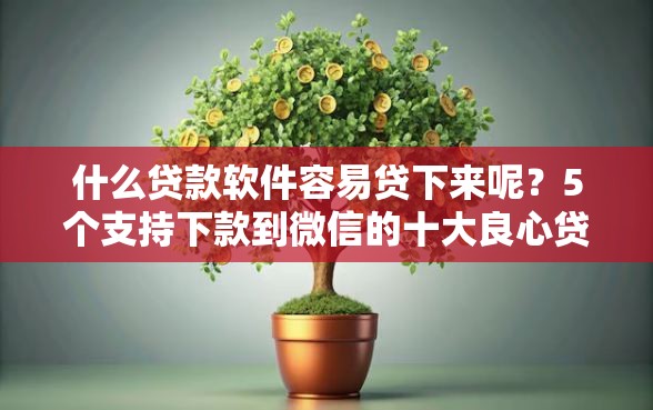 什么贷款软件容易贷下来呢？5个支持下款到微信的十大良心贷款平台利息低一点