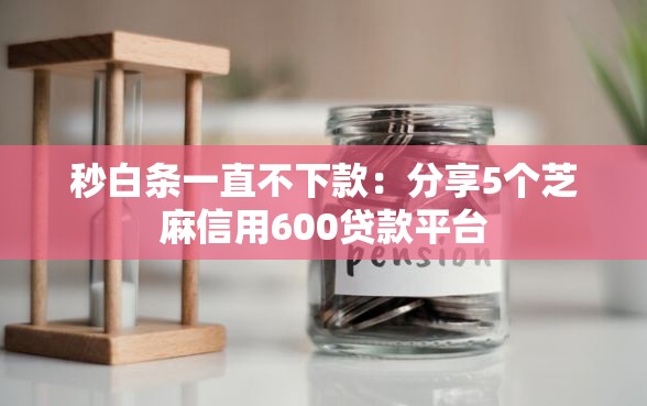 秒白条一直不下款：分享5个芝麻信用600贷款平台