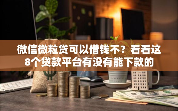 微信微粒贷可以借钱不？看看这8个贷款平台有没有能下款的