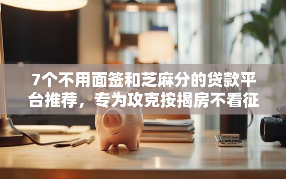 7个不用面签和芝麻分的贷款平台推荐，专为攻克按揭房不看征信的银行难题