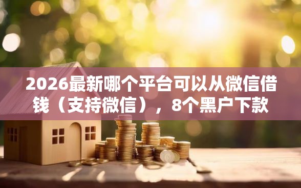 2026最新哪个平台可以从微信借钱（支持微信），8个黑户下款的软件无私分享