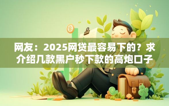 网友：2025网贷最容易下的？求介绍几款黑户秒下款的高炮口子