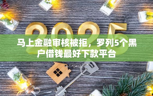 马上金融审核被拒，罗列5个黑户借钱最好下款平台