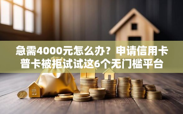 急需4000元怎么办？申请信用卡普卡被拒试试这6个无门槛平台