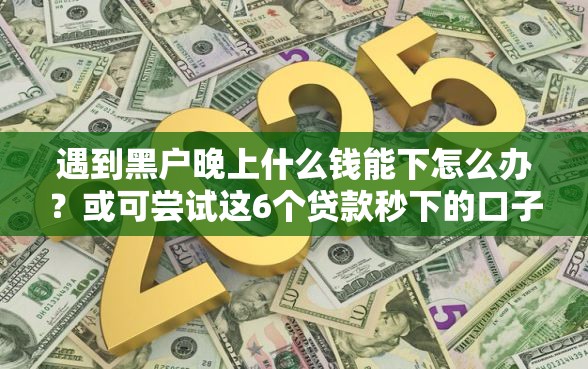 遇到黑户晚上什么钱能下怎么办？或可尝试这6个贷款秒下的口子