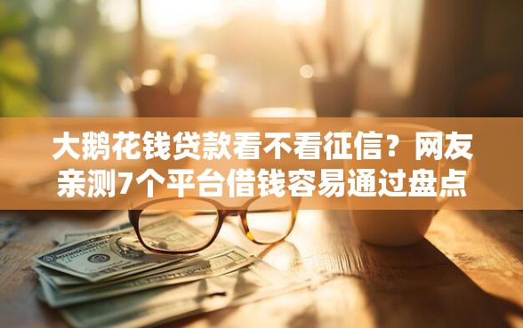 大鹅花钱贷款看不看征信？网友亲测7个平台借钱容易通过盘点