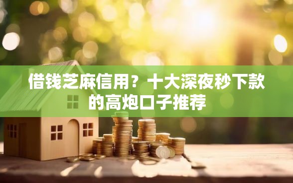 借钱芝麻信用？十大深夜秒下款的高炮口子推荐