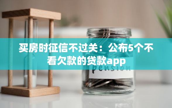 买房时征信不过关：公布5个不看欠款的贷款app