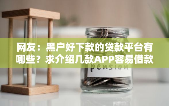 网友：黑户好下款的贷款平台有哪些？求介绍几款APP容易借款1万块的口子