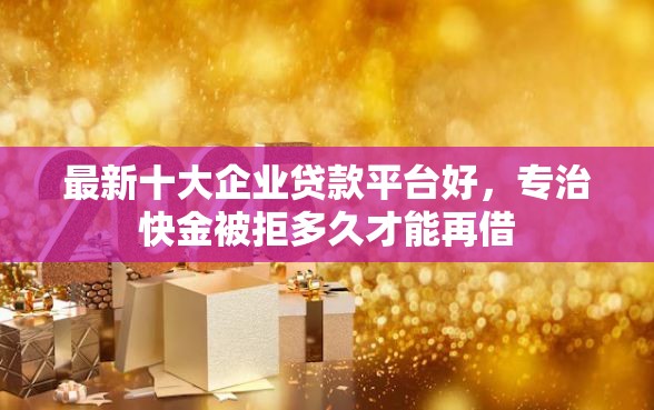 最新十大企业贷款平台好，专治快金被拒多久才能再借