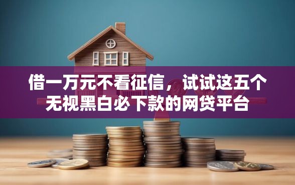 借一万元不看征信，试试这五个无视黑白必下款的网贷平台
