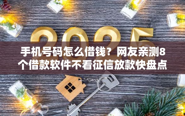 手机号码怎么借钱？网友亲测8个借款软件不看征信放款快盘点