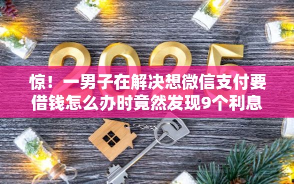 惊！一男子在解决想微信支付要借钱怎么办时竟然发现9个利息低的网贷软件，事后分享了出来