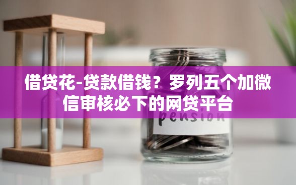 借贷花-贷款借钱？罗列五个加微信审核必下的网贷平台