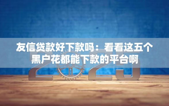 友信贷款好下款吗：看看这五个黑户花都能下款的平台啊