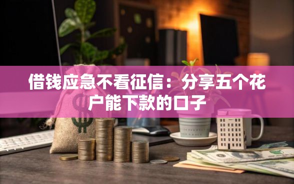 借钱应急不看征信：分享五个花户能下款的口子