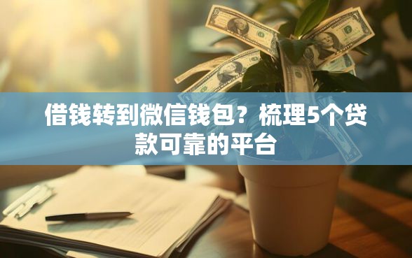 借钱转到微信钱包？梳理5个贷款可靠的平台