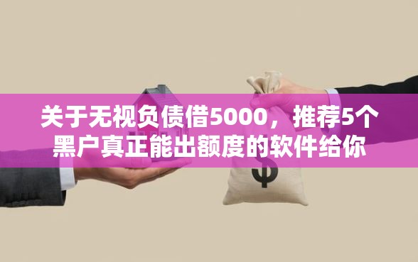 关于无视负债借5000，推荐5个黑户真正能出额度的软件给你