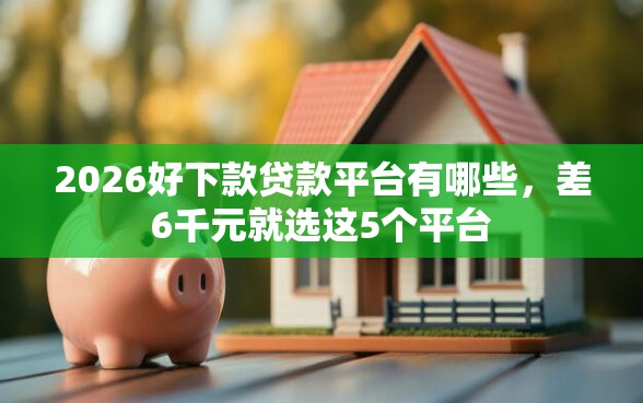 2026好下款贷款平台有哪些，差6千元就选这5个平台