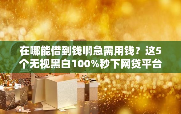 在哪能借到钱啊急需用钱？这5个无视黑白100%秒下网贷平台可以试试
