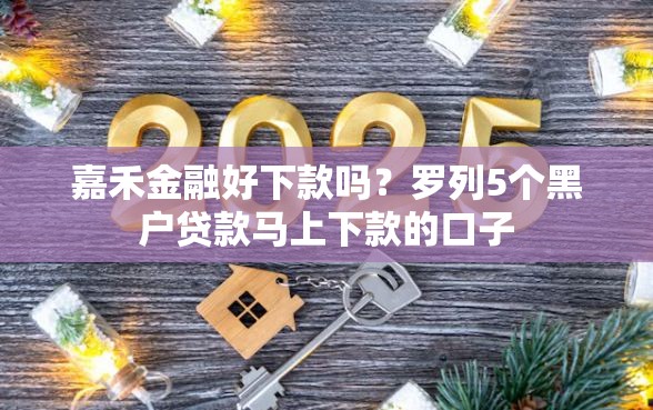 嘉禾金融好下款吗？罗列5个黑户贷款马上下款的口子
