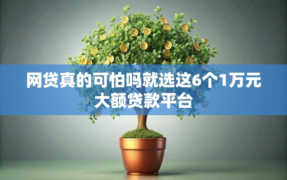 网贷真的可怕吗就选这6个1万元大额贷款平台