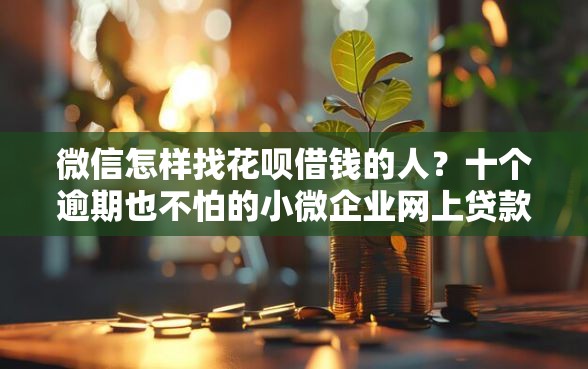 微信怎样找花呗借钱的人?十个逾期也不怕的小微企业网上贷款平台 微信怎样找花呗借钱的人?十个逾期也不怕的小微企业网上贷款平台