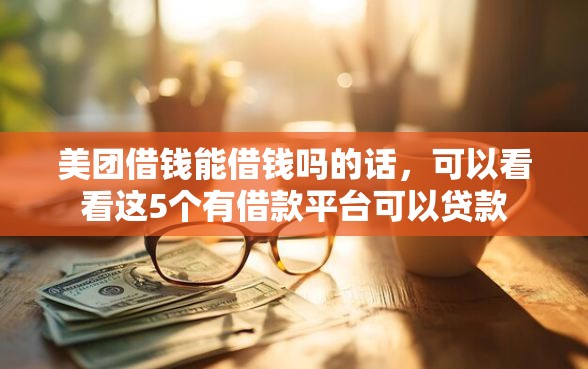 美团借钱能借钱吗的话，可以看看这5个有借款平台可以贷款