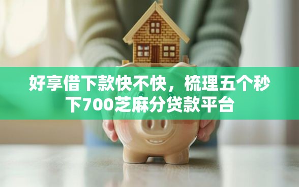 好享借下款快不快，梳理五个秒下700芝麻分贷款平台
