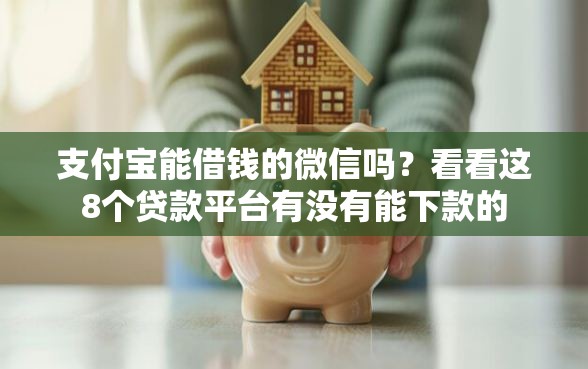 支付宝能借钱的微信吗？看看这8个贷款平台有没有能下款的