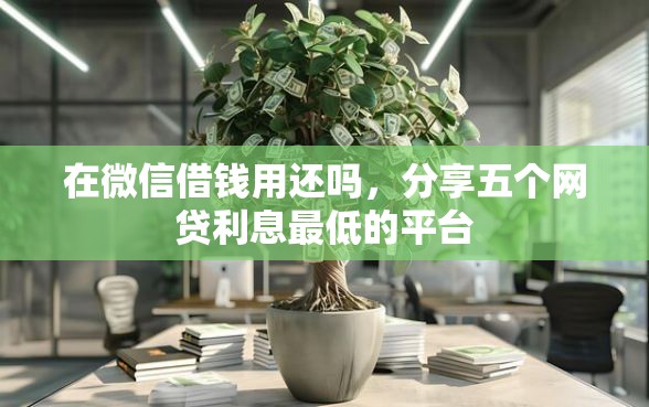 在微信借钱用还吗，分享五个网贷利息最低的平台