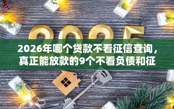 2026年哪个贷款不看征信查询，真正能放款的9个不看负债和征信的口子推荐