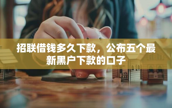招联借钱多久下款，公布五个最新黑户下款的口子