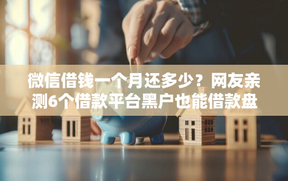 微信借钱一个月还多少？网友亲测6个借款平台黑户也能借款盘点
