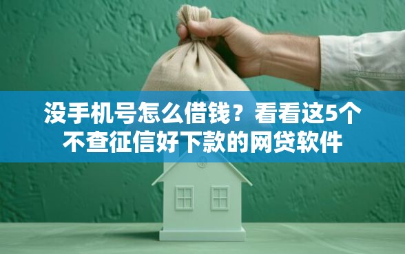 没手机号怎么借钱？看看这5个不查征信好下款的网贷软件