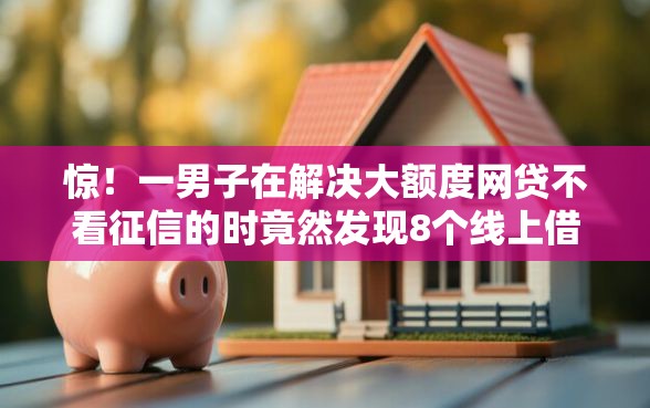 惊！一男子在解决大额度网贷不看征信的时竟然发现8个线上借钱的平台100%能借到，事后分享了出来