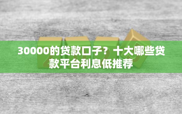 30000的贷款口子？十大哪些贷款平台利息低推荐