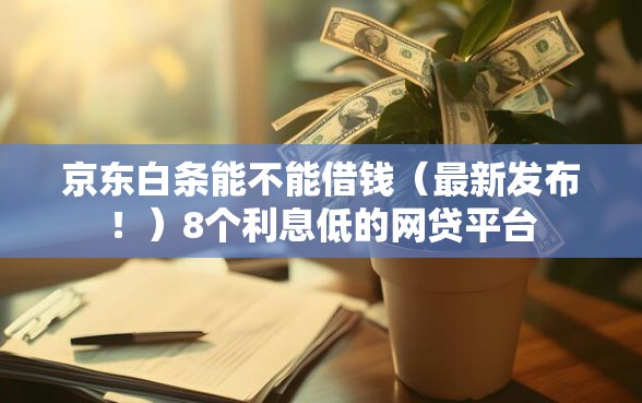 京东白条能不能借钱（最新发布！）8个利息低的网贷平台