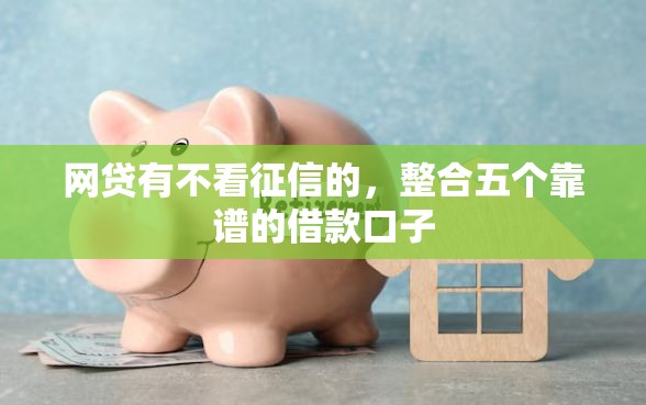 网贷有不看征信的，整合五个靠谱的借款口子