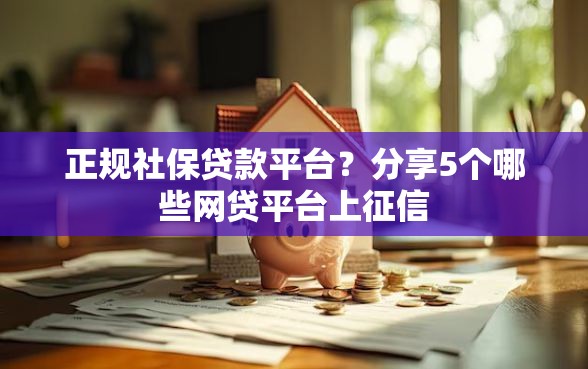 正规社保贷款平台？分享5个哪些网贷平台上征信