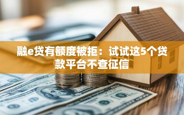 融e贷有额度被拒：试试这5个贷款平台不查征信