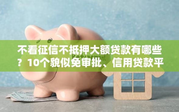 不看征信不抵押大额贷款有哪些？10个貌似免审批、信用贷款平台合集