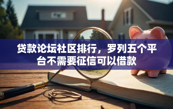 贷款论坛社区排行，罗列五个平台不需要征信可以借款